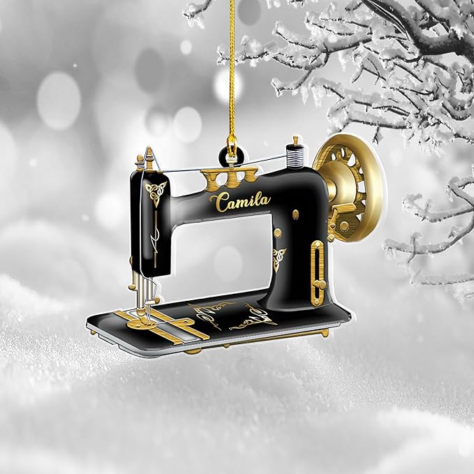 Custom Sewing Machine Ornament - Christmas Ornament Gift for Sewing Lovers LL33
