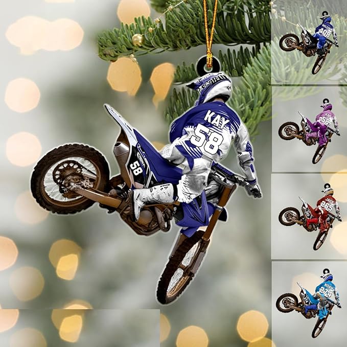 Personalized Dirt Bike Christmas Ornaments 2025 Custom Motocross Ornament Dirt bike Christmas Ornament N38