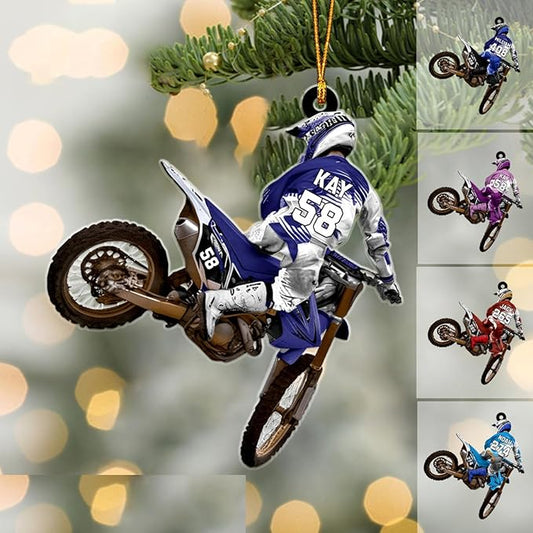 Personalized Dirt Bike Christmas Ornaments 2025 Custom Motocross Ornament Dirt bike Christmas Ornament N38