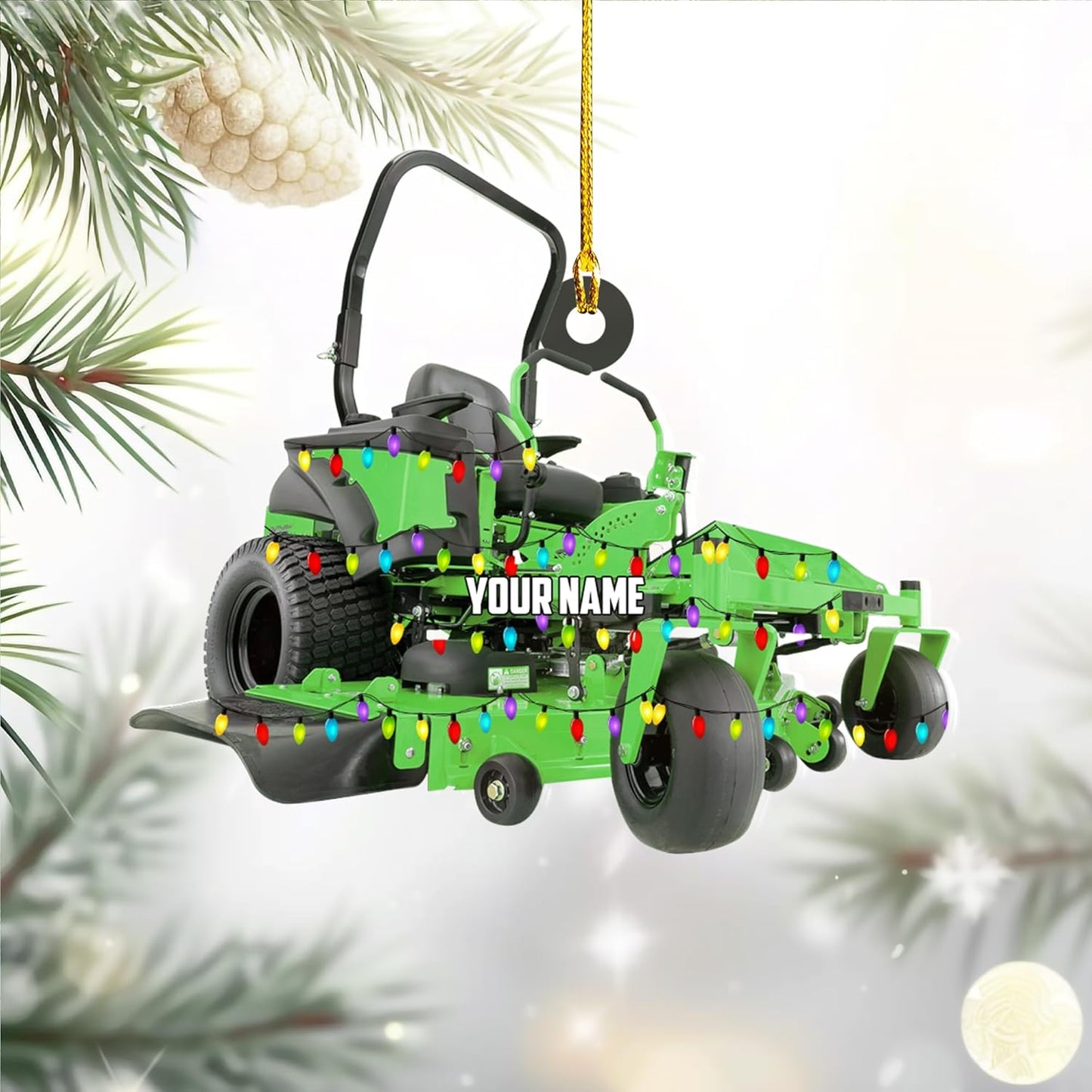 Personalized Lawn Mower Christmas Ornament | Custom Lawn Care Holiday Tree Decoration for Gardeners & Landscapers TG109