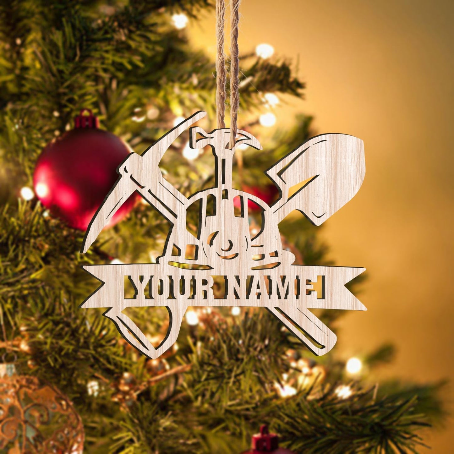 Custom Coal Miner Christmas Ornament – Personalized Name Decor Cmn20