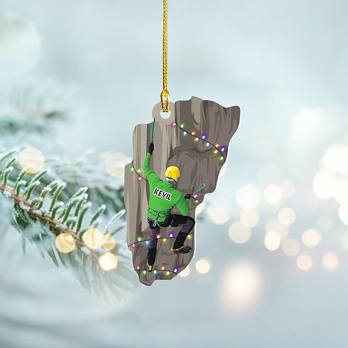 Personalized Rock Climber Christmas Gift for Mountaineers - Climbing Ornament LL34
