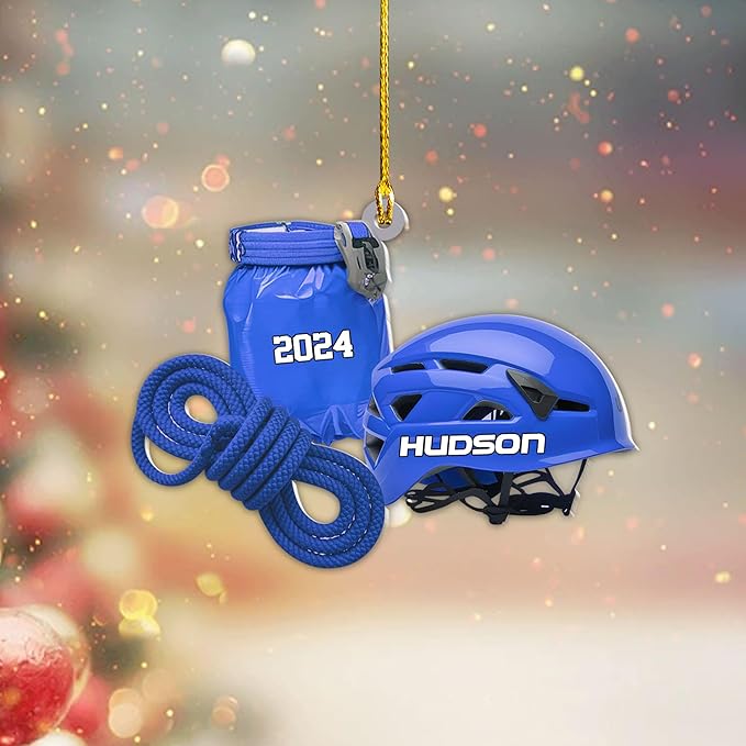 Custom Climbing Ornament - Custom Rock Climber Christmas Gift for Mountaineers LL7