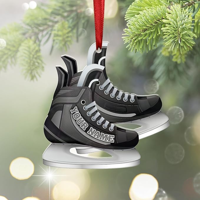 Custom Ice Hockey Christmas Ornament, Hockey Player Christmas Ornament N51