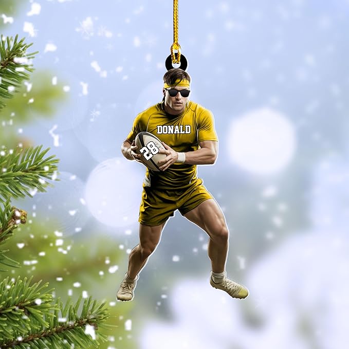 Personalized Rugby Player Christmas Gift for Sports Lovers - Rugby Ornament LL10
