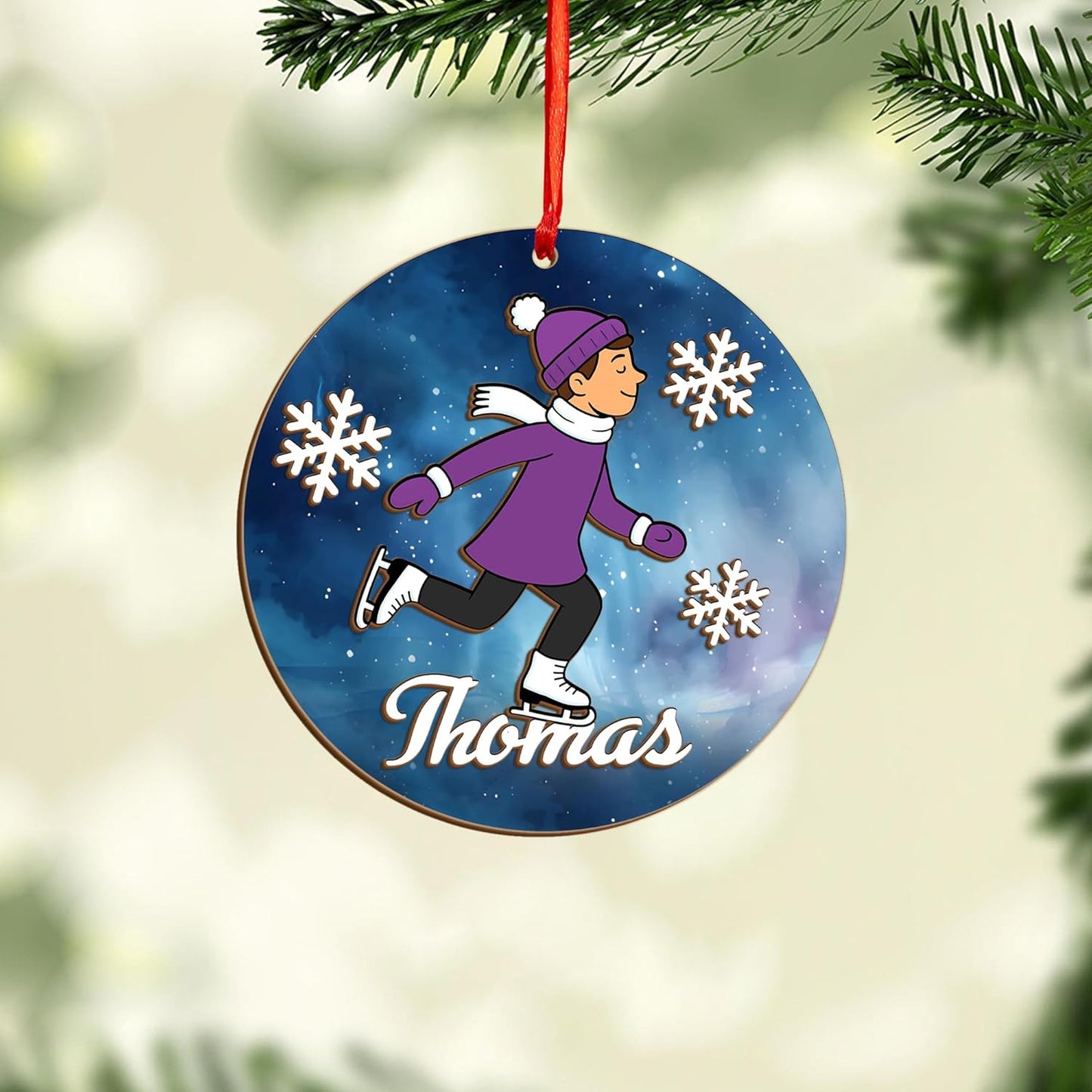 Personalized Ice Skating Christmas Ornament N06