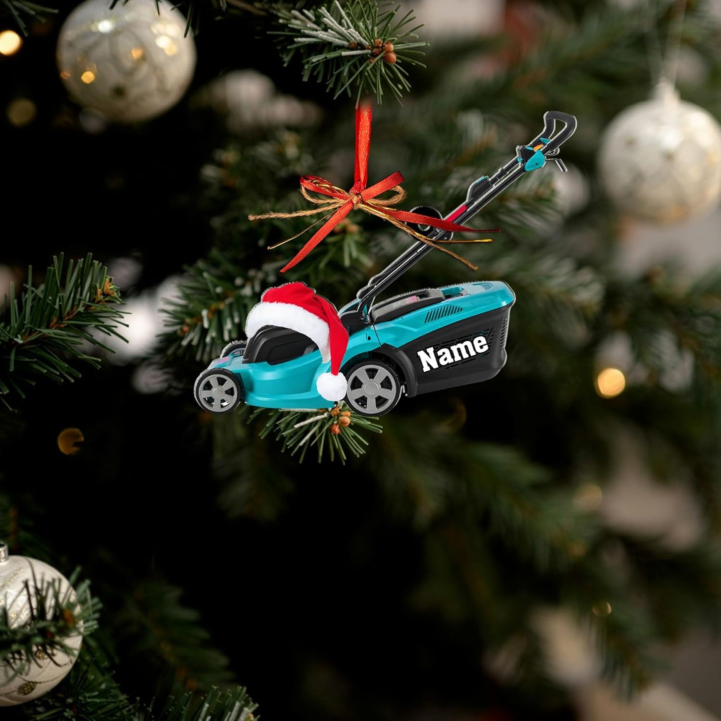 Personalized Lawn Mower Christmas Ornament | Custom Lawn Care Holiday Tree Decoration for Gardeners & Landscapers TG99