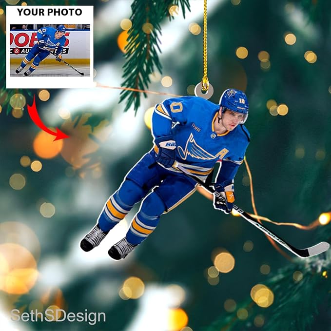 Personalized ice Hockey Ornament N31