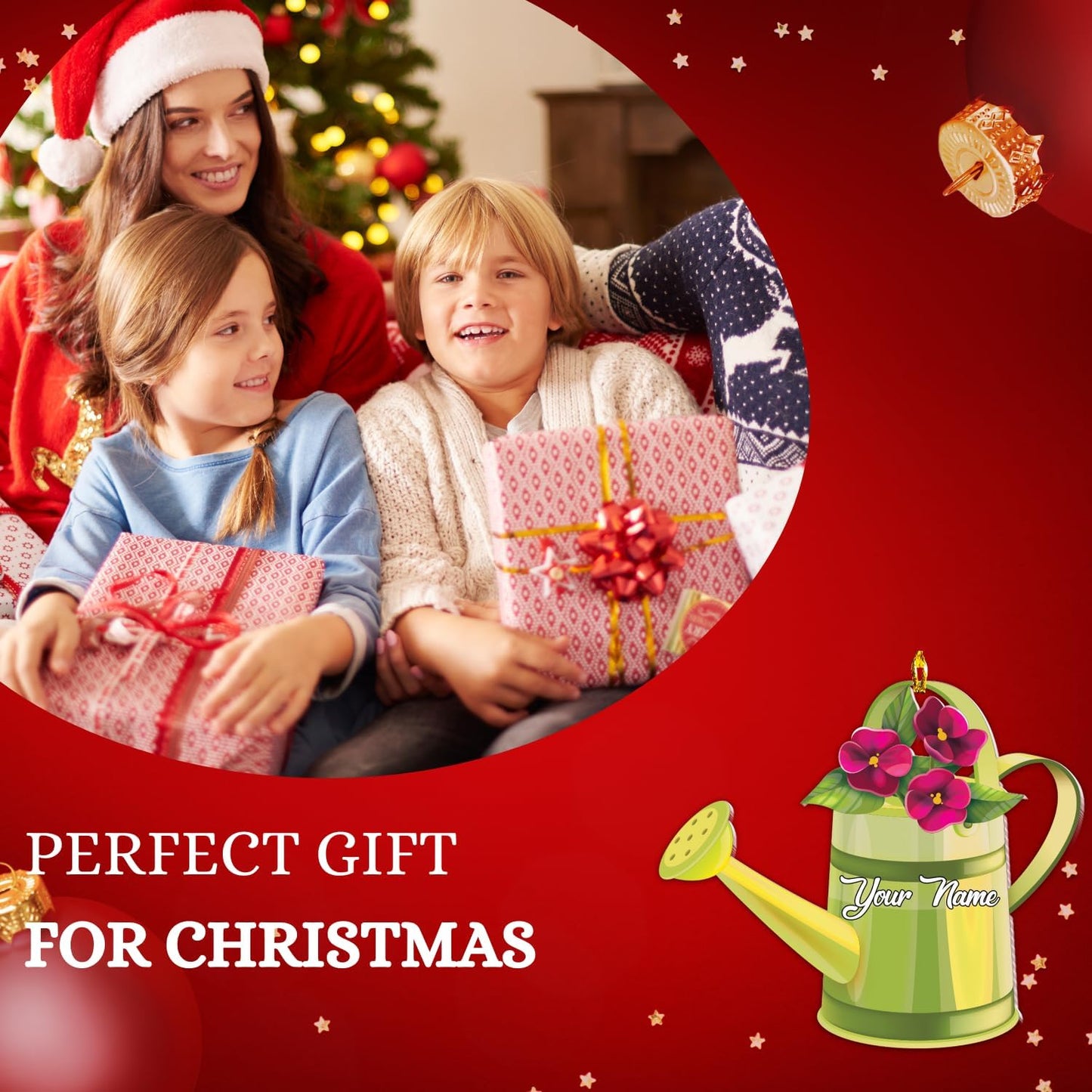 Custom Name Garden Equipment Ornament | Gardener Christmas Tree Decor Gift for Plant & Nature Lovers TG79