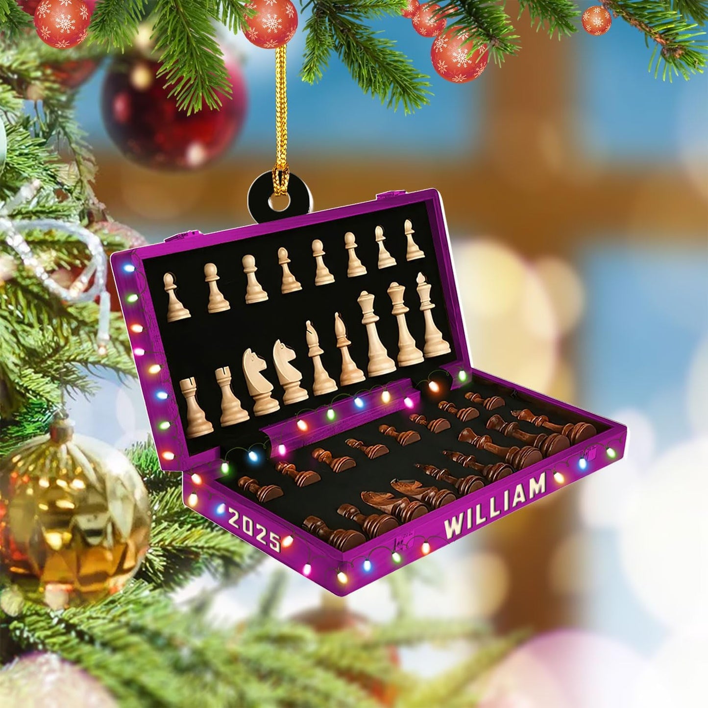 Personalized Name Chess Ornament Gift for Men Women Chess Team Player N19