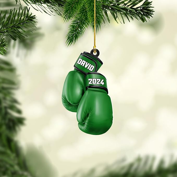 Custom Boxing Gloves Christmas Ornament - Personalized Boxing Ornament Gift LL14