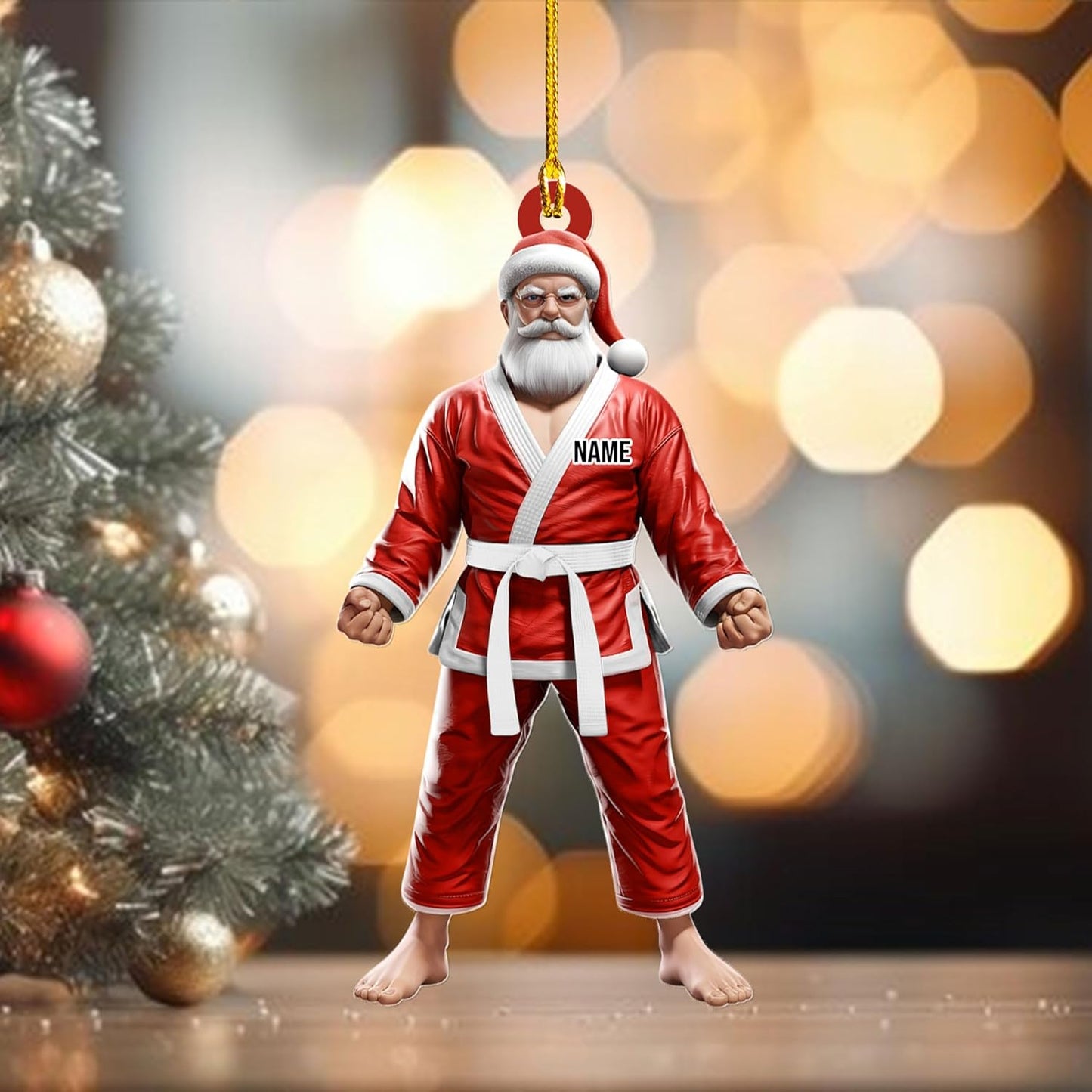 Custom Karate Christmas Ornament – Taekwondo & Jiu Jitsu Gift Krt13