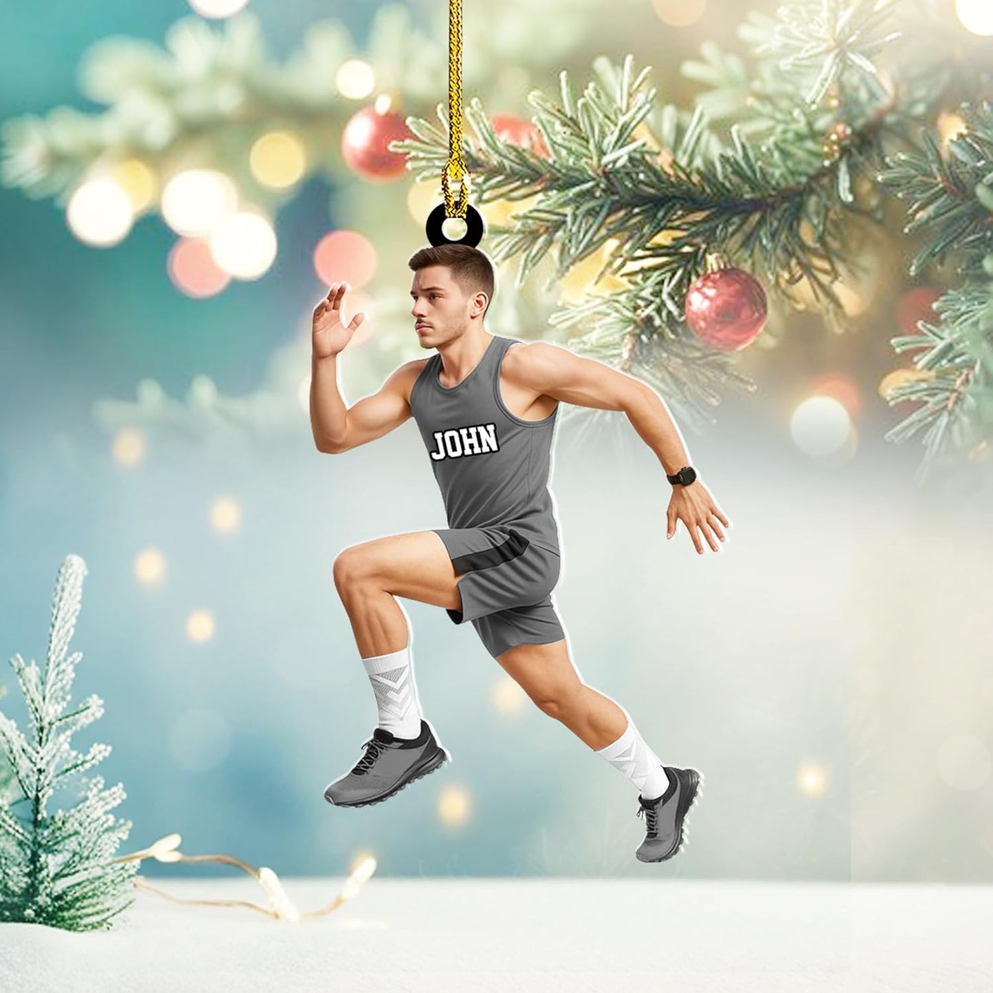 Personalized Marathon Ornament – Custom Name Acrylic Running Christmas Decoration, Runner Gift TM16