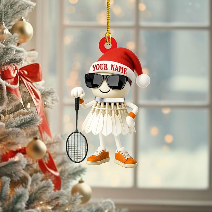 Pesonalized Christmas Gift for Badminton Players, Sports Lovers Badminton Ornament LL39
