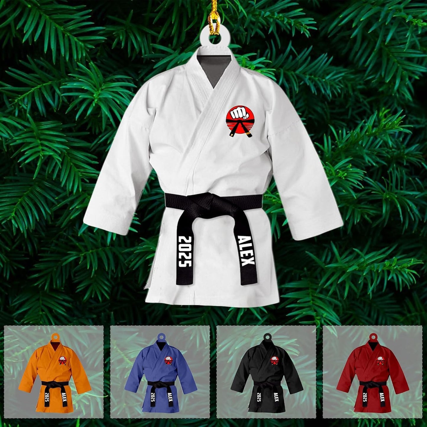 Custom Karate Christmas Ornament – Taekwondo & Jiu Jitsu Gift Krt5