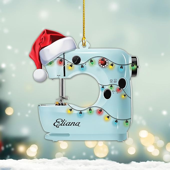 Custom Sewing Machine Ornament - Christmas Ornament Gift for Sewing Lovers LL26