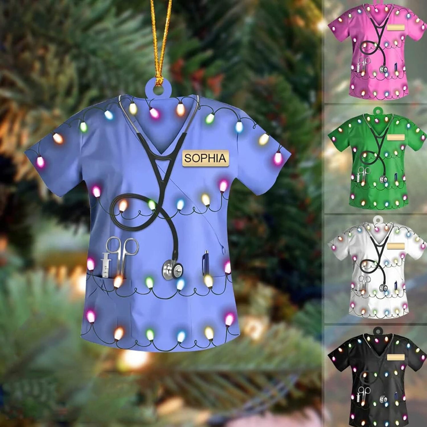 Custom Nurse Uniform Ornament - Nurse Christmas Ornament Design 12