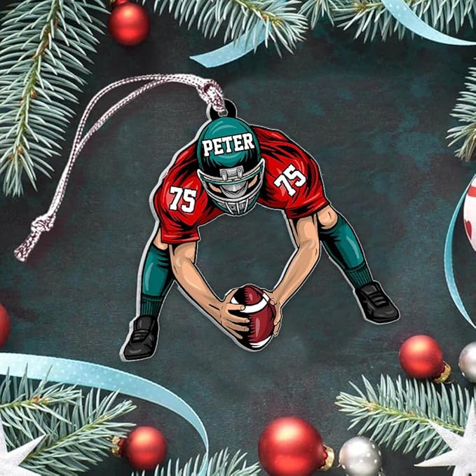 Custom Football Player Ornament - American Football Ornament Gift LL38