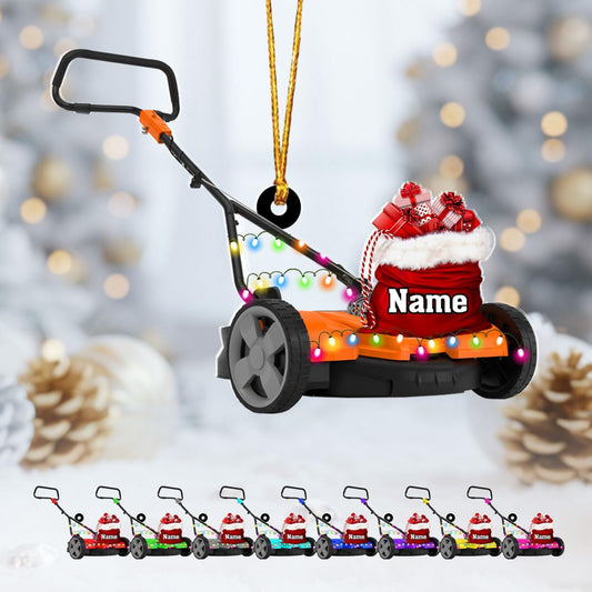 Personalized Lawn Mower Christmas Ornament | Custom Lawn Care Holiday Tree Decoration for Gardeners & Landscapers TG98