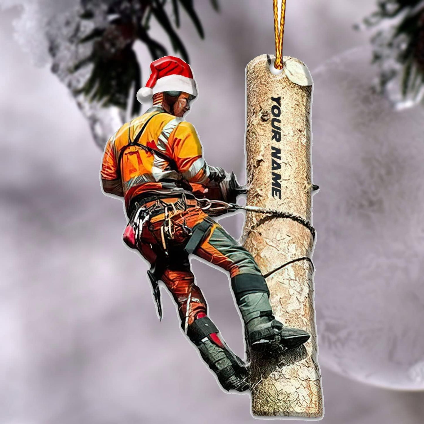 Personalized Carpenter Ornament – Woodworking Lumberjack Gift Ornament Style 6