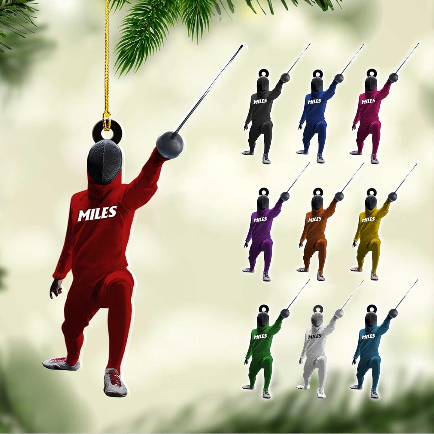 Personalized Fencing Christmas Ornament Christmas Tree Decor C02