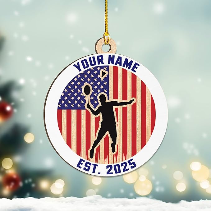 Personalized Badminton Ornament, Custom Christmas Gift for Players, Sports Lovers LL2