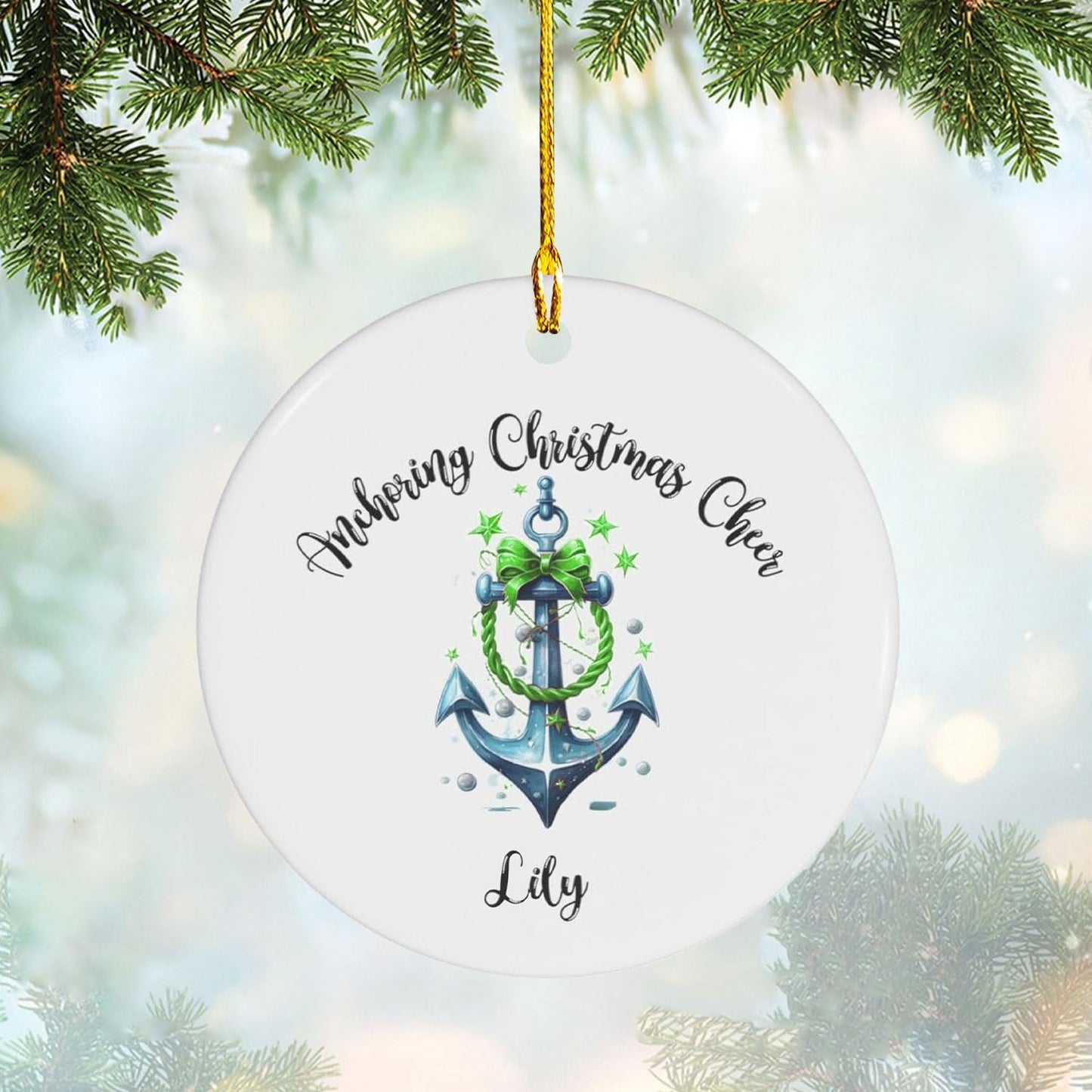 Custom Name Sailor Ornament – Personalized Captain Acrylic Sailing Ornament, Nautical Christmas Tree Decoration for Navy Lovers TS24