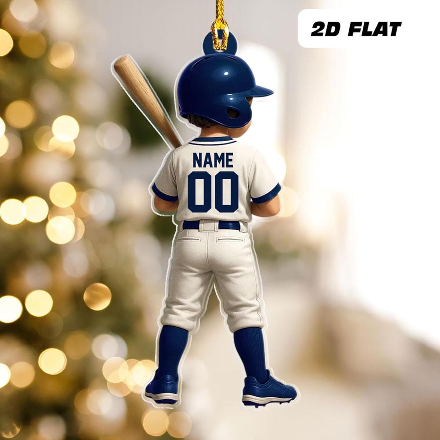 Personalized Baseball Christmas Ornament – Custom Name Acrylic Ornament, Sports Holiday Decoration, Baseball Player Gift TH27