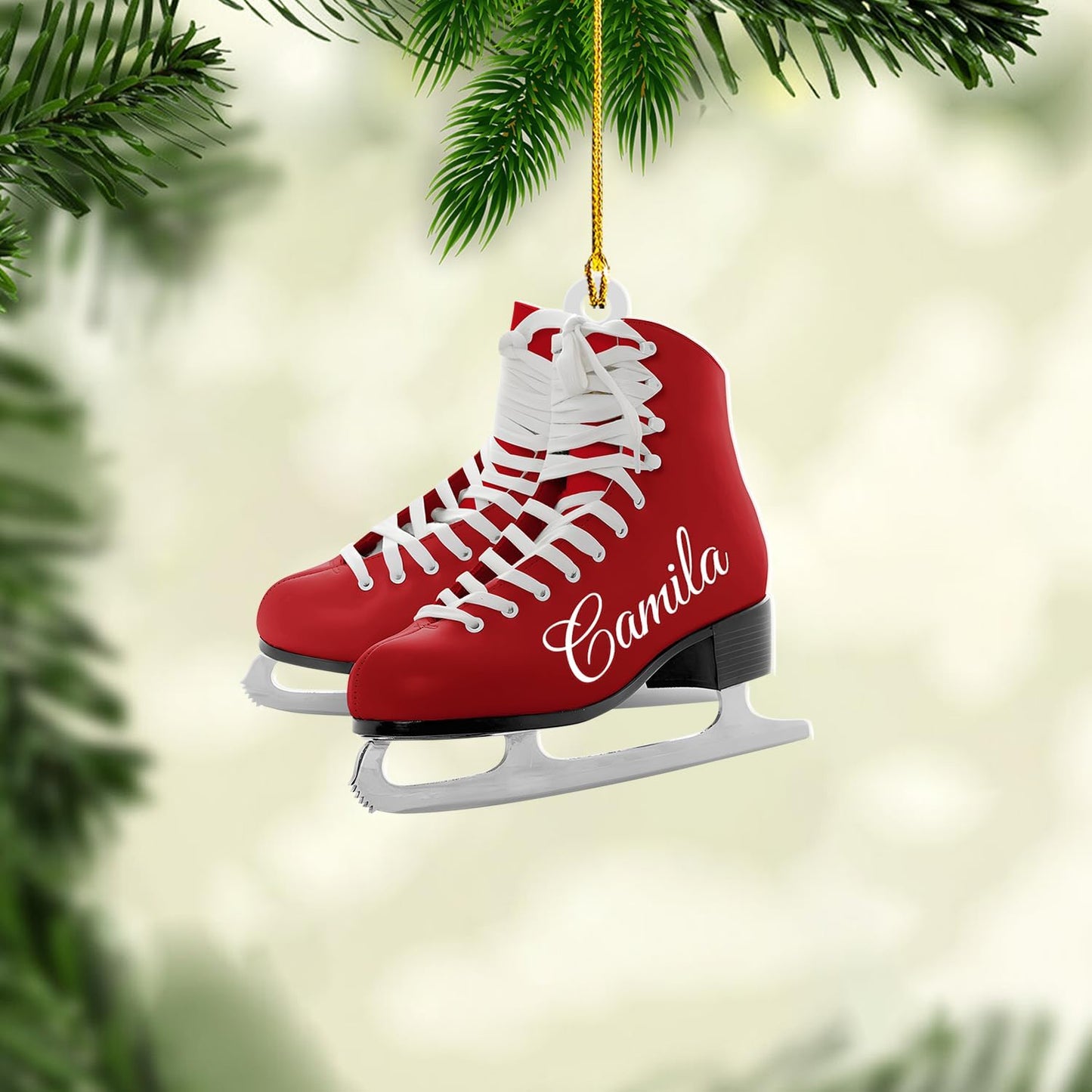 Personalized Ice Skating Christmas Ornament N04