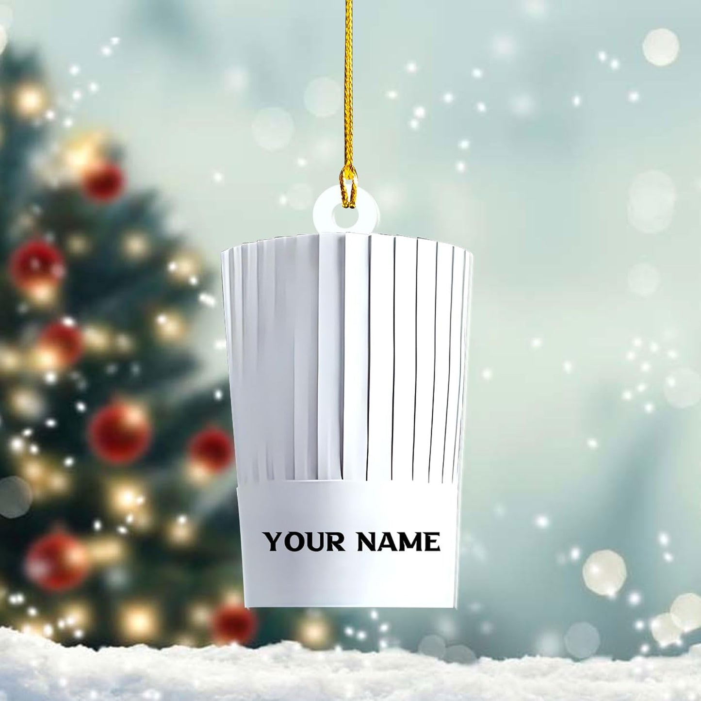 Personalized Chef Christmas Ornament 2024, Cooking Baking Christmas Ornaments, Chef Uniform Ornament, Custom Chef Hat Ornament for Christmas Tree Chef Gifts Food Ornaments Kitchen Ornament N02