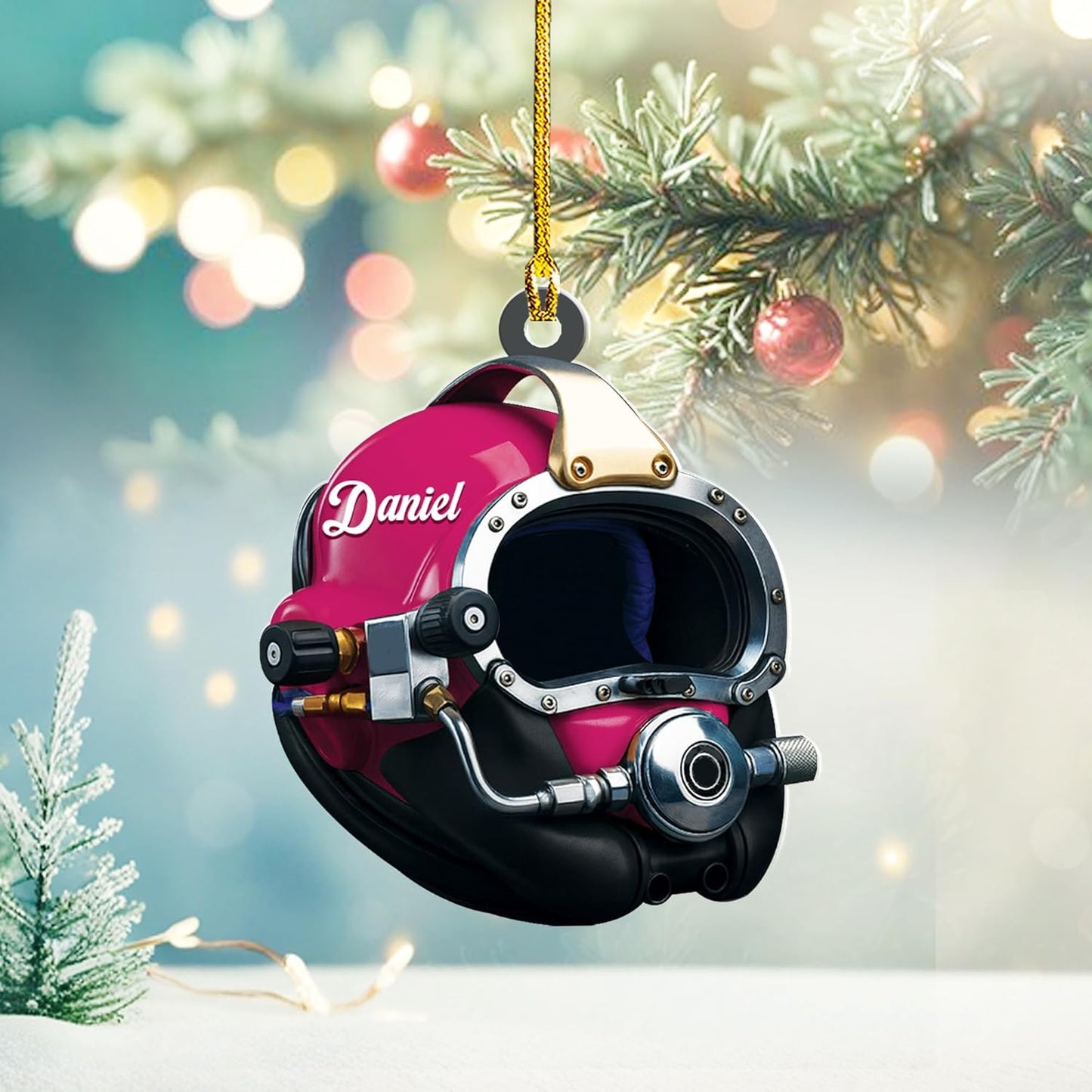 Custom Name Diving Ornament – Personalized Acrylic Scuba Diver Christmas Keepsake, Underwater Gift TSD20