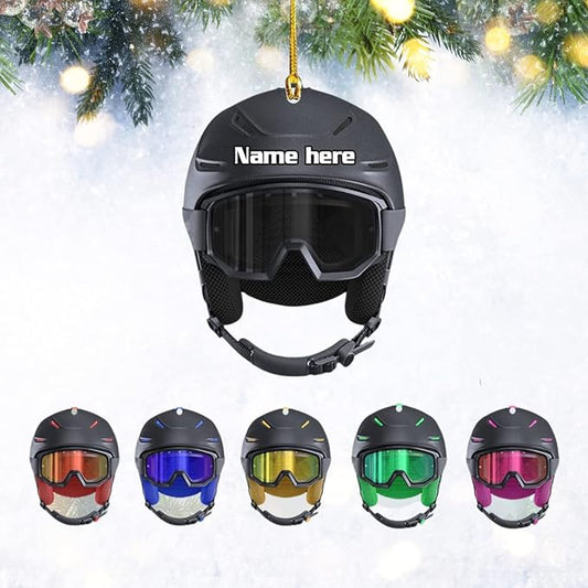 Personalized Snow Skiing Ornament, Custom Colored Skiing Mask Shape Ornament NO7