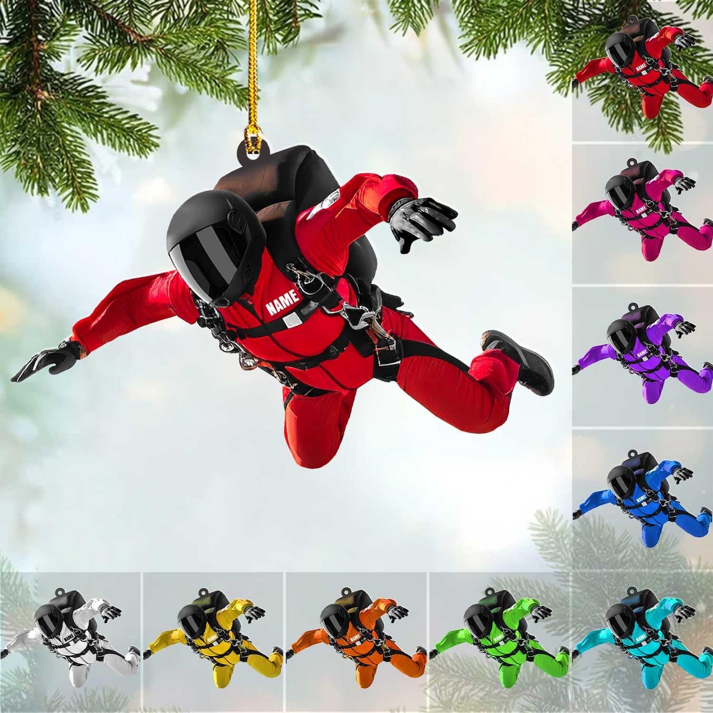 Custom Skydiving Christmas Ornament – Skydiver Xmas Decor O21