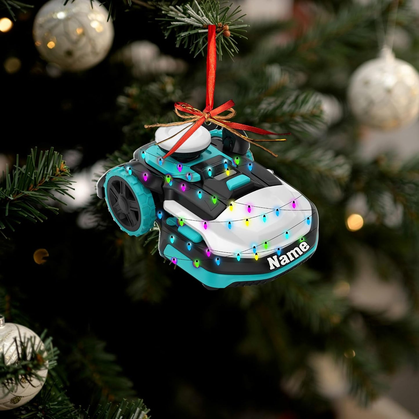 Personalized Lawn Mower Christmas Ornament | Custom Lawn Care Holiday Tree Decoration for Gardeners & Landscapers TG94