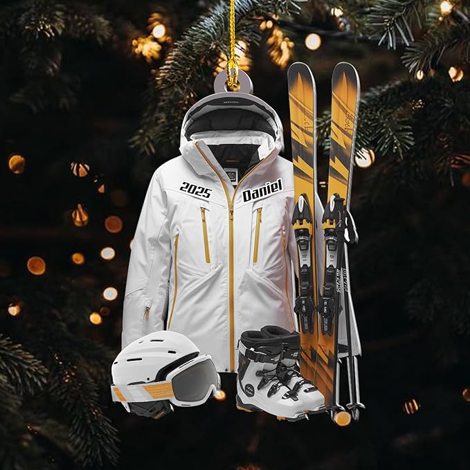 Personalized Snow Skiing Ornament, Custom Colored Skiing Mask Shape Ornament NO6