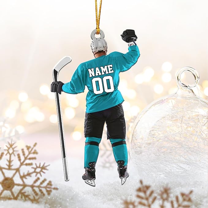Personalized ice Hockey Ornament N30
