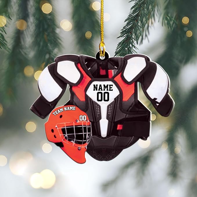 Personalized ice Hockey Ornament N38