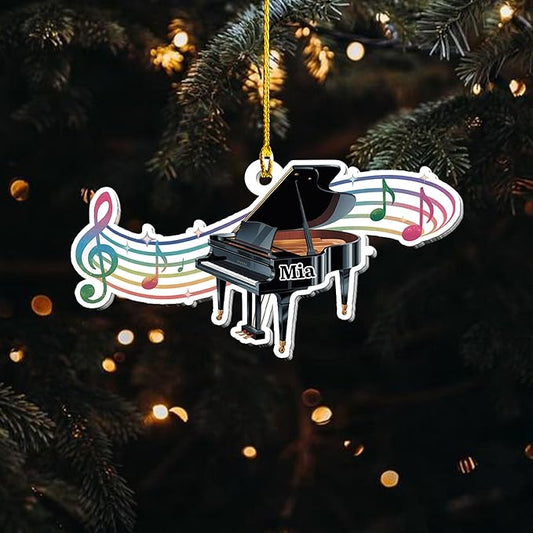 Custom Music Instrument Christmas Gift - Piano Ornament for Piano Lovers LL9