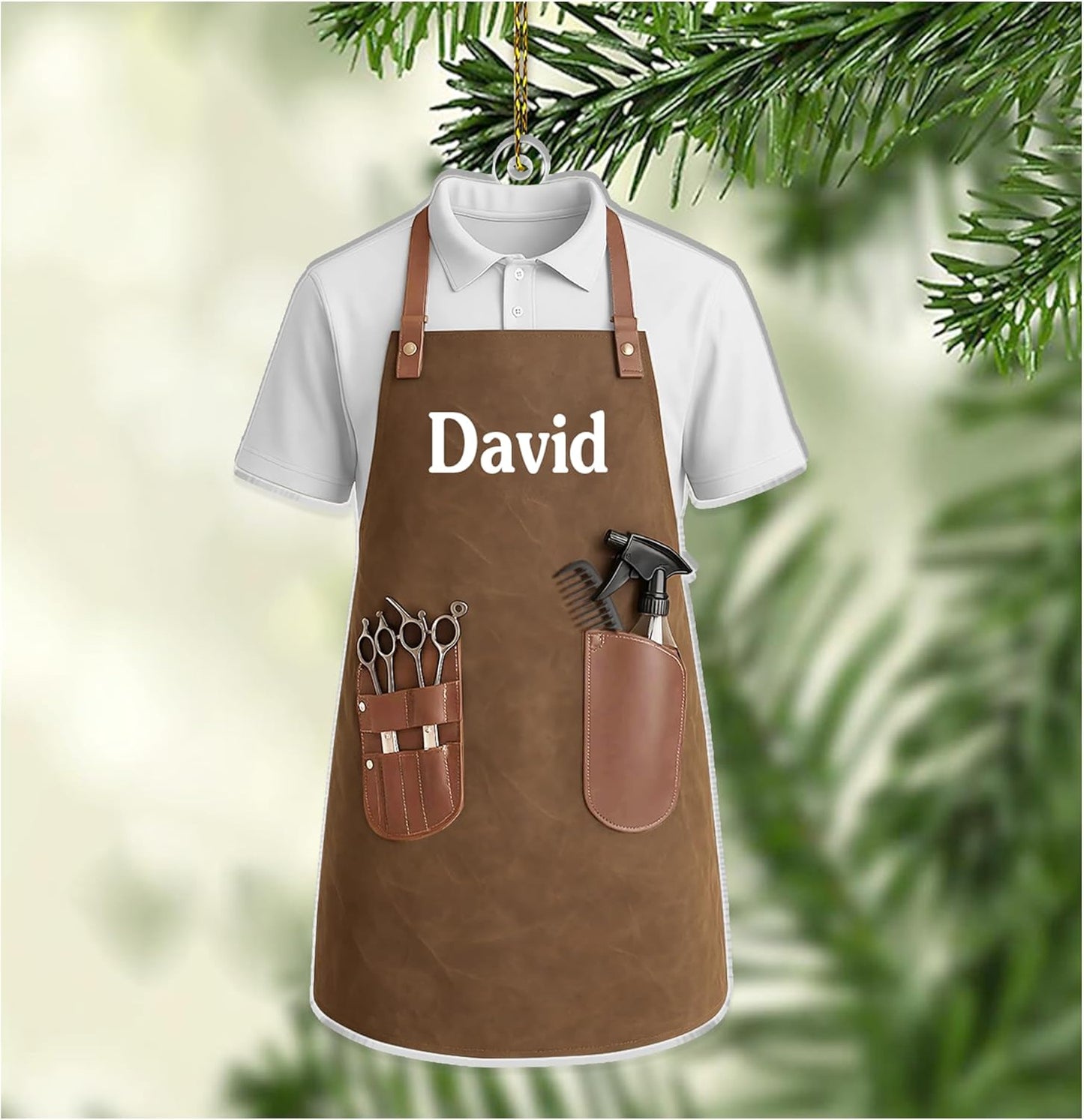 Personalized Hair Stylist Ornament – Christmas Apron Ornament