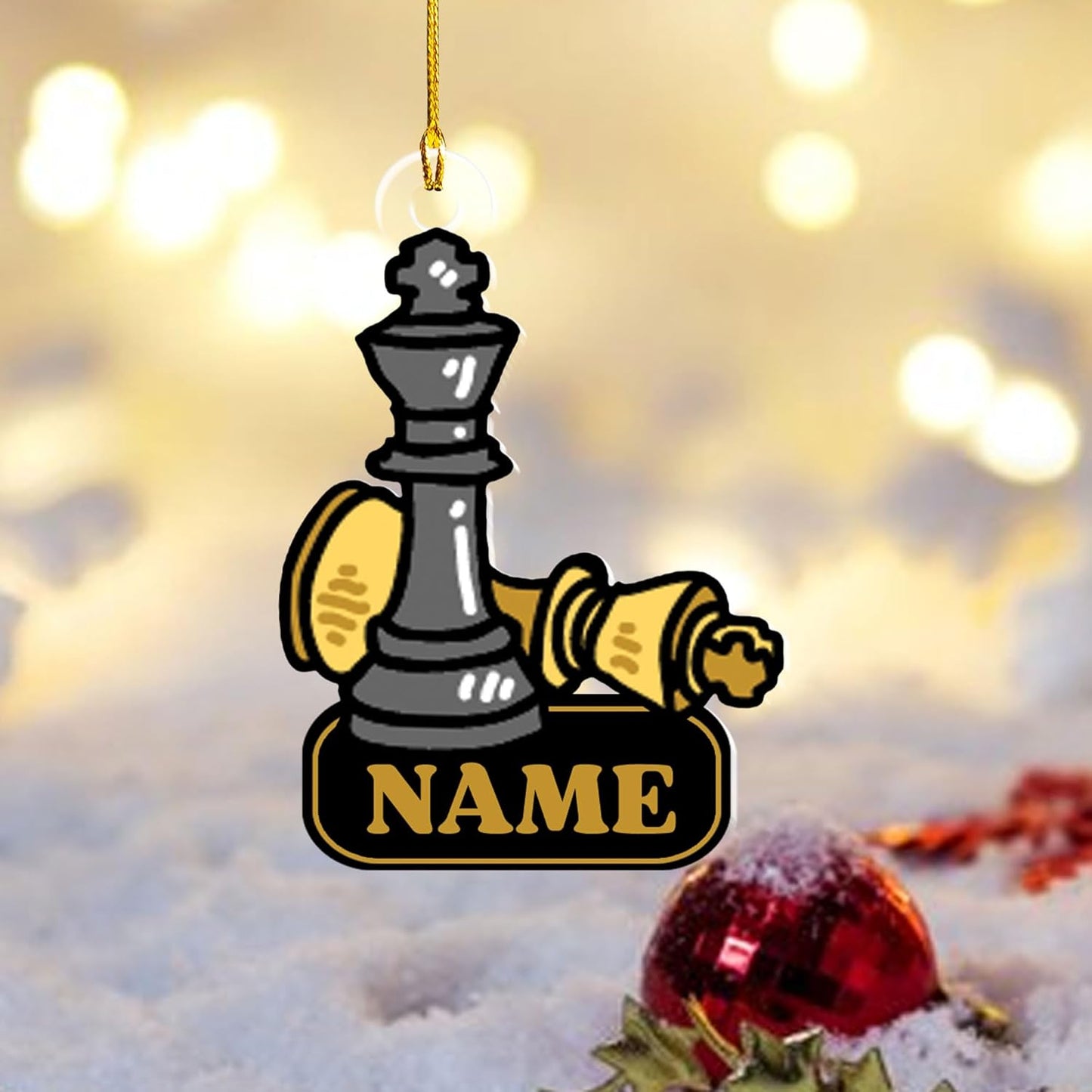 Personalized Name Chess Ornament Gift for Men Women Chess Team Player N32