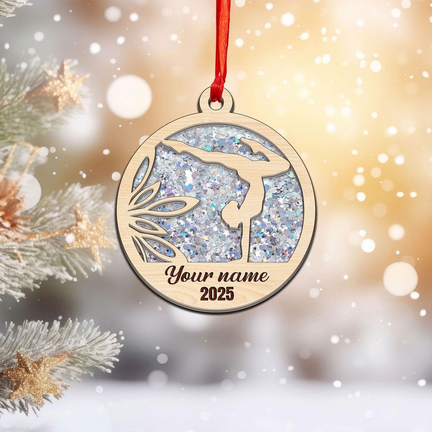 Personalized Name Gymnastics Ornament 2025, Girl Gymnast Ornaments  for Xmas C14