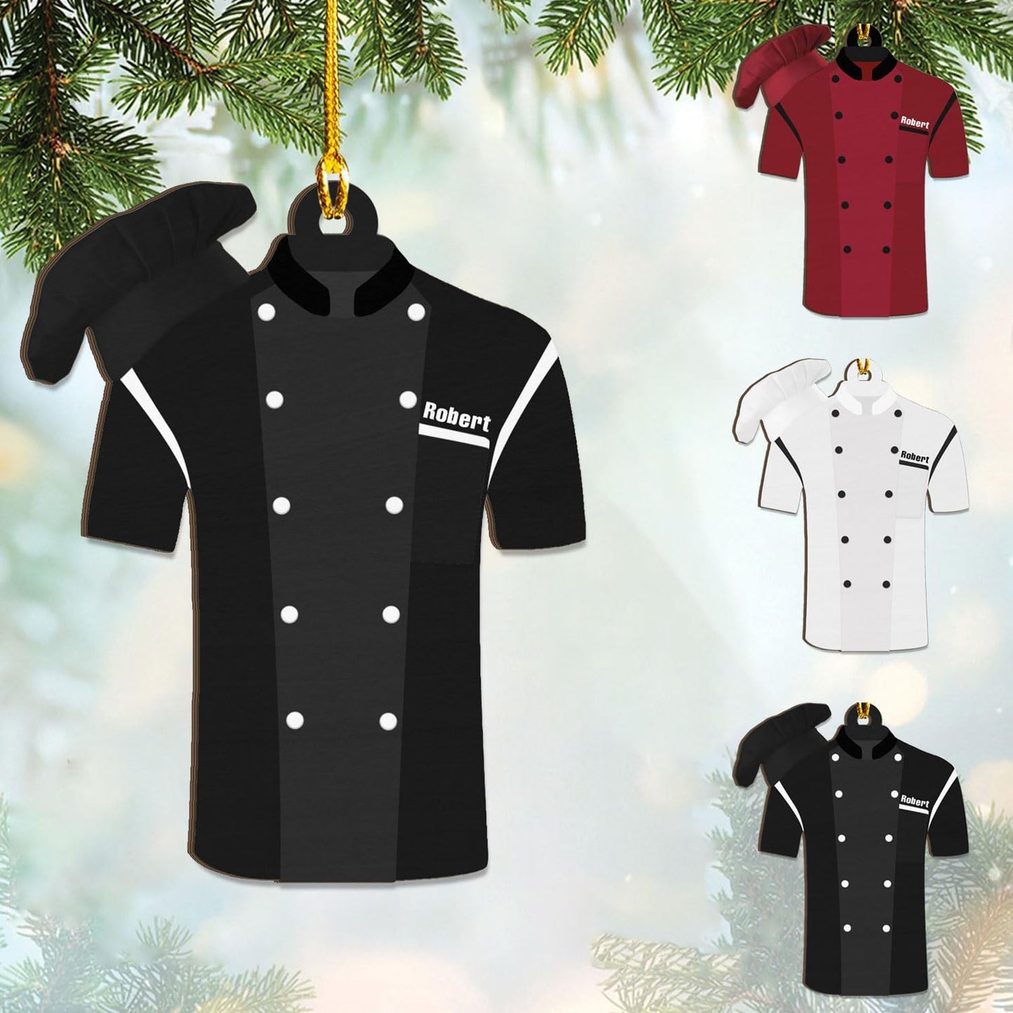 Personalized Chef Hat Ornament, Custom Cooking Baking Ornament for Christmas Tree N26