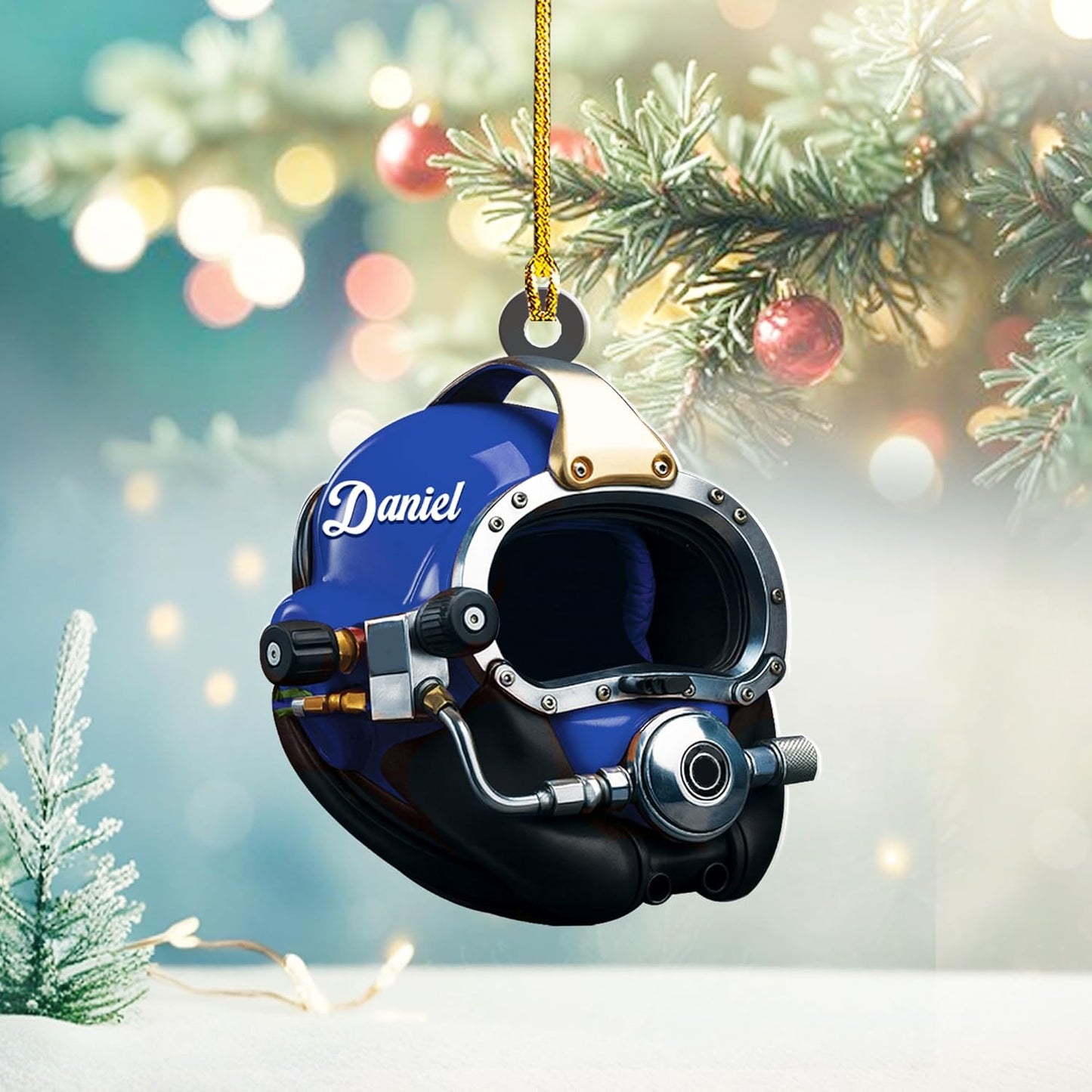 Custom Name Diving Ornament – Personalized Acrylic Scuba Diver Christmas Keepsake, Underwater Gift TSD20