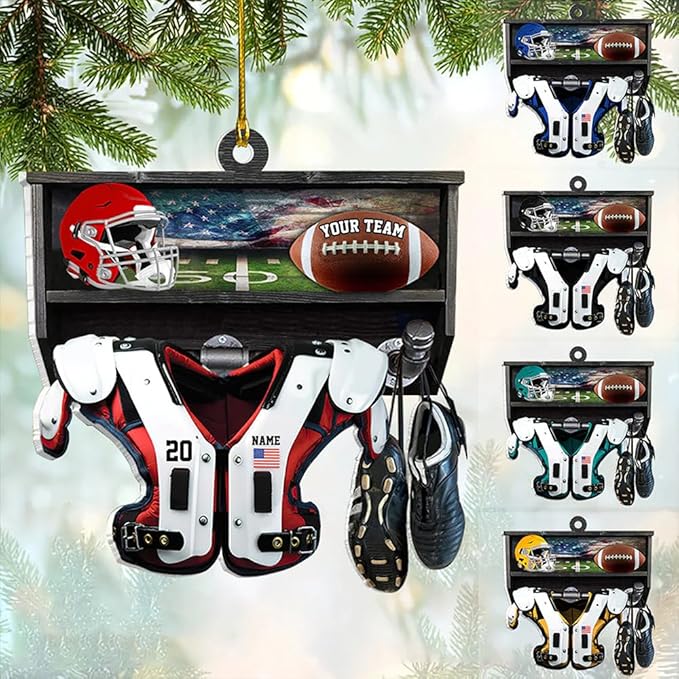 Custom Football Player Ornament - American Football Ornament Gift LL34