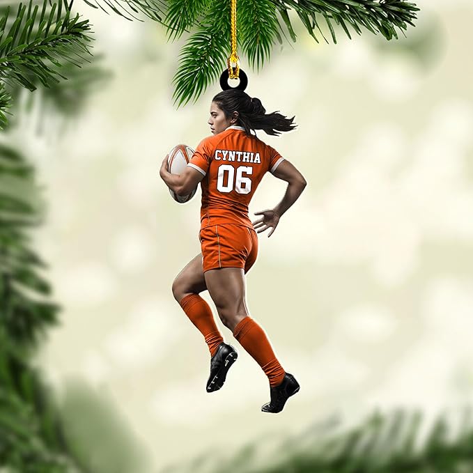 Personalized Rugby Player Christmas Gift for Sports Lovers - Rugby Ornament LL9