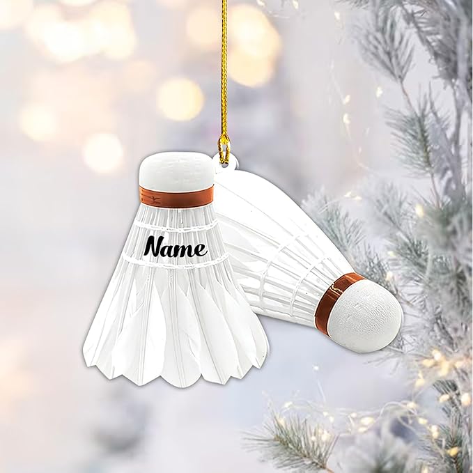 Personalized Badminton Ornament, Custom Christmas Gift for Players, Coaches & Racket Sports Lovers