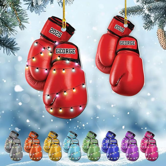 Personalized Boxing Gloves Christmas Ornament - Custom Name Boxing Ornament Gift LL37