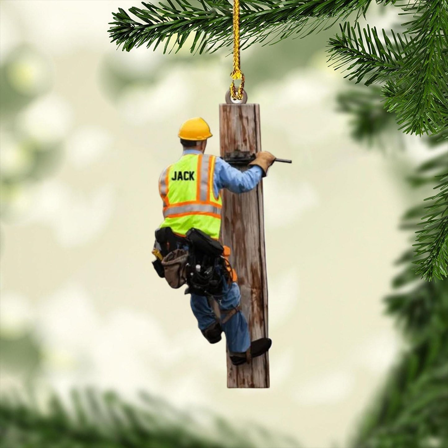 Custom Lineman Style 16 Christmas Ornament