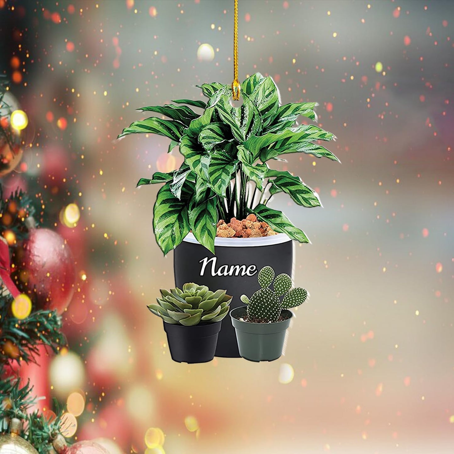 Custom Gardening Ornament with Name – Garden Tools Acrylic Christmas Decor for Gardeners & Green Thumb Lovers TG51