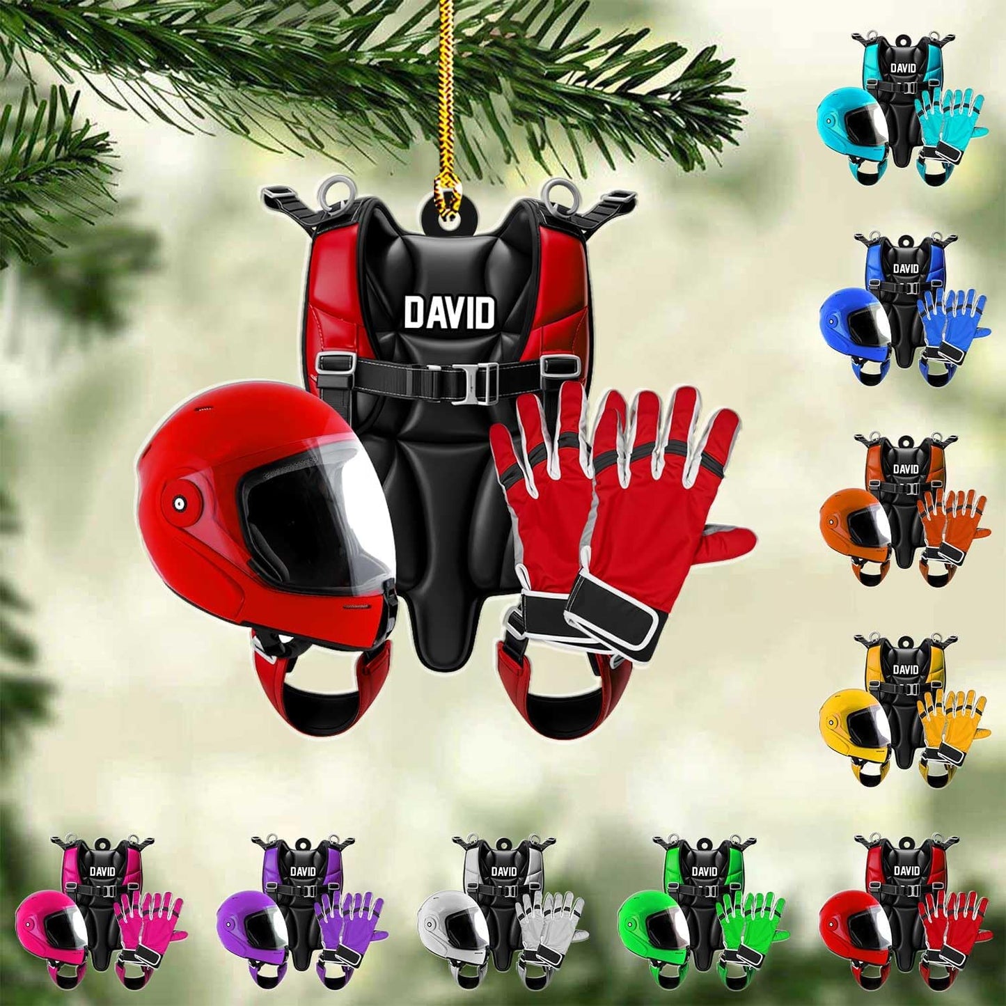 Custom Skydiving Christmas Ornament – Skydiver Xmas Decor O5